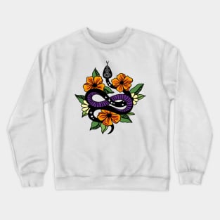 Floral mystic snake, orange Crewneck Sweatshirt